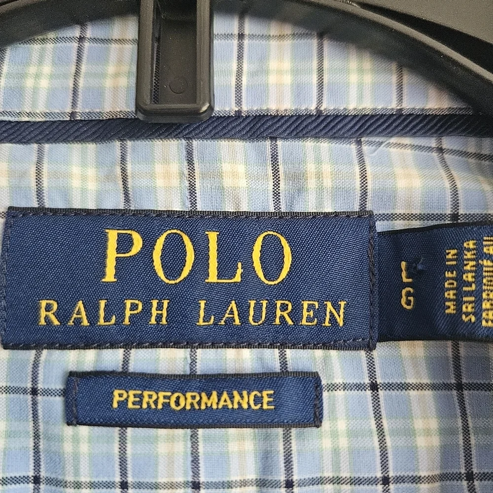 Polo‎ Ralph Lauren Performance Plaid Button Down Size Large Wyndham Golf